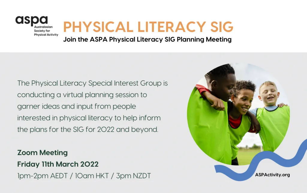 Physical Literacy SIG Virtual Planning Session 11-3-22