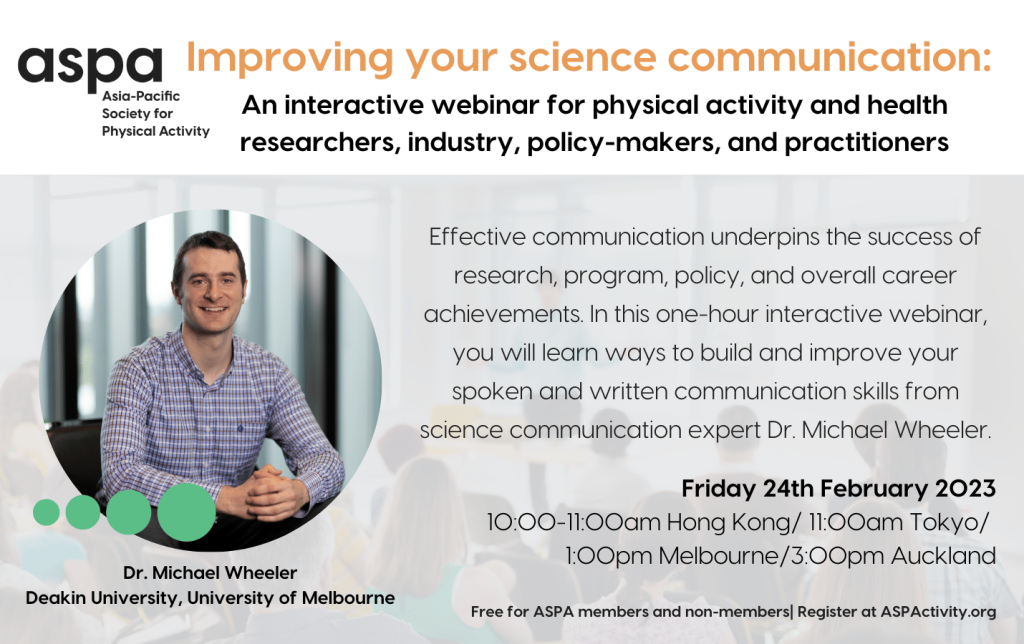 Improving your science communication – cheat sheet for ASPA members
